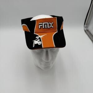 FMX Freestyle Motocross Visor Hat Orange Black Adjustable Cap 100% Cotton
